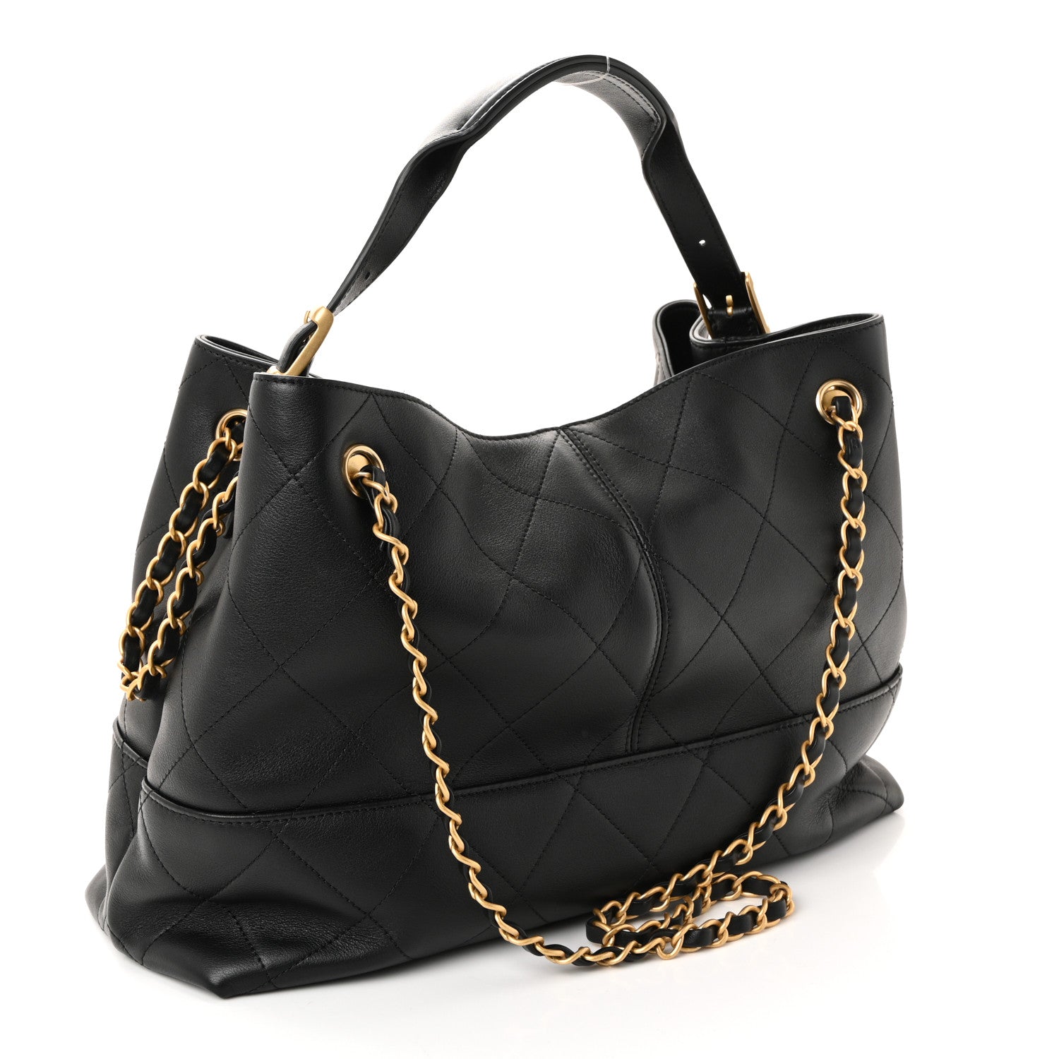 Chanel Calfskin Quilted Small Coco Base Shopping Bag Black 3 of 10