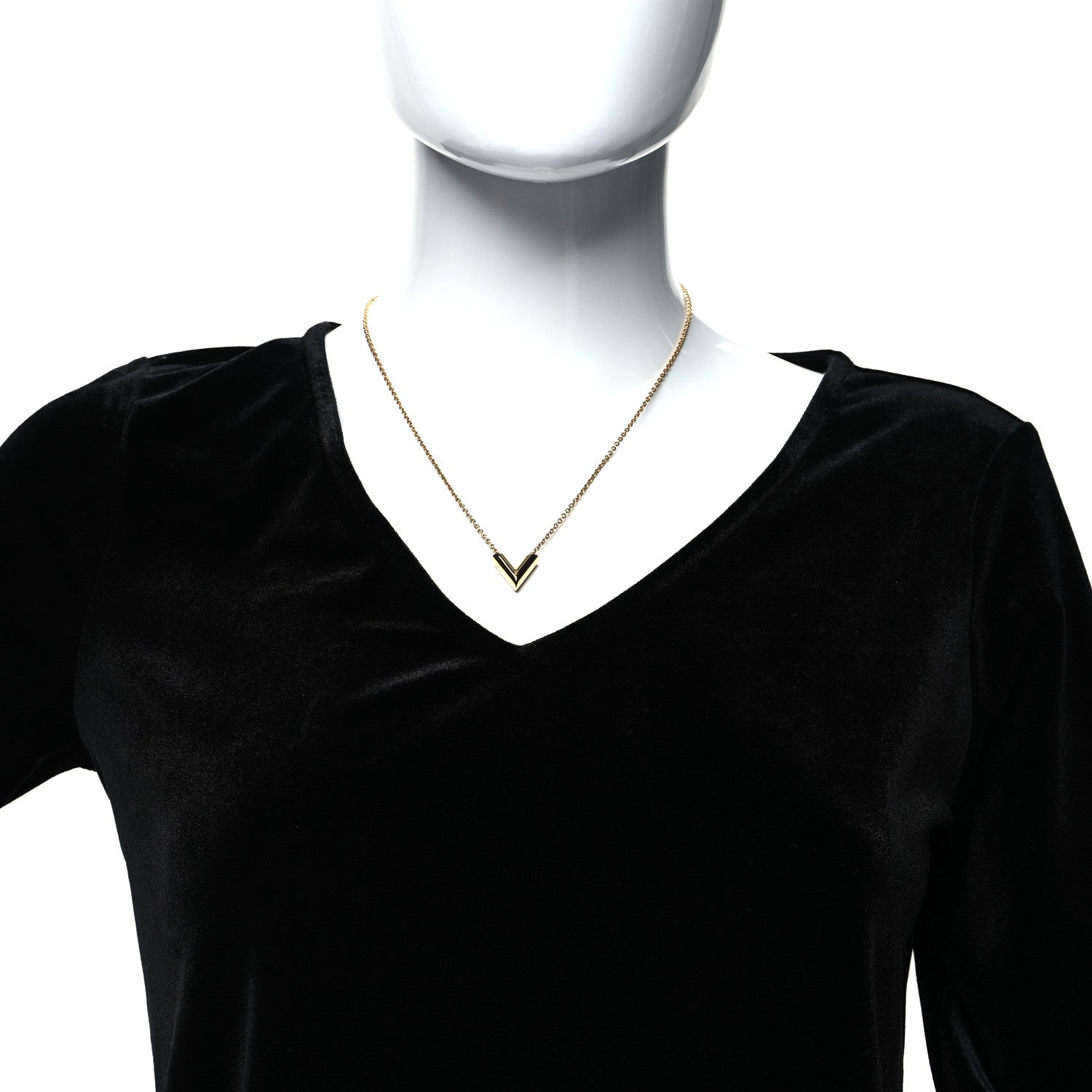 Louis Vuitton Brass Essential V Necklace Gold 2 of 6