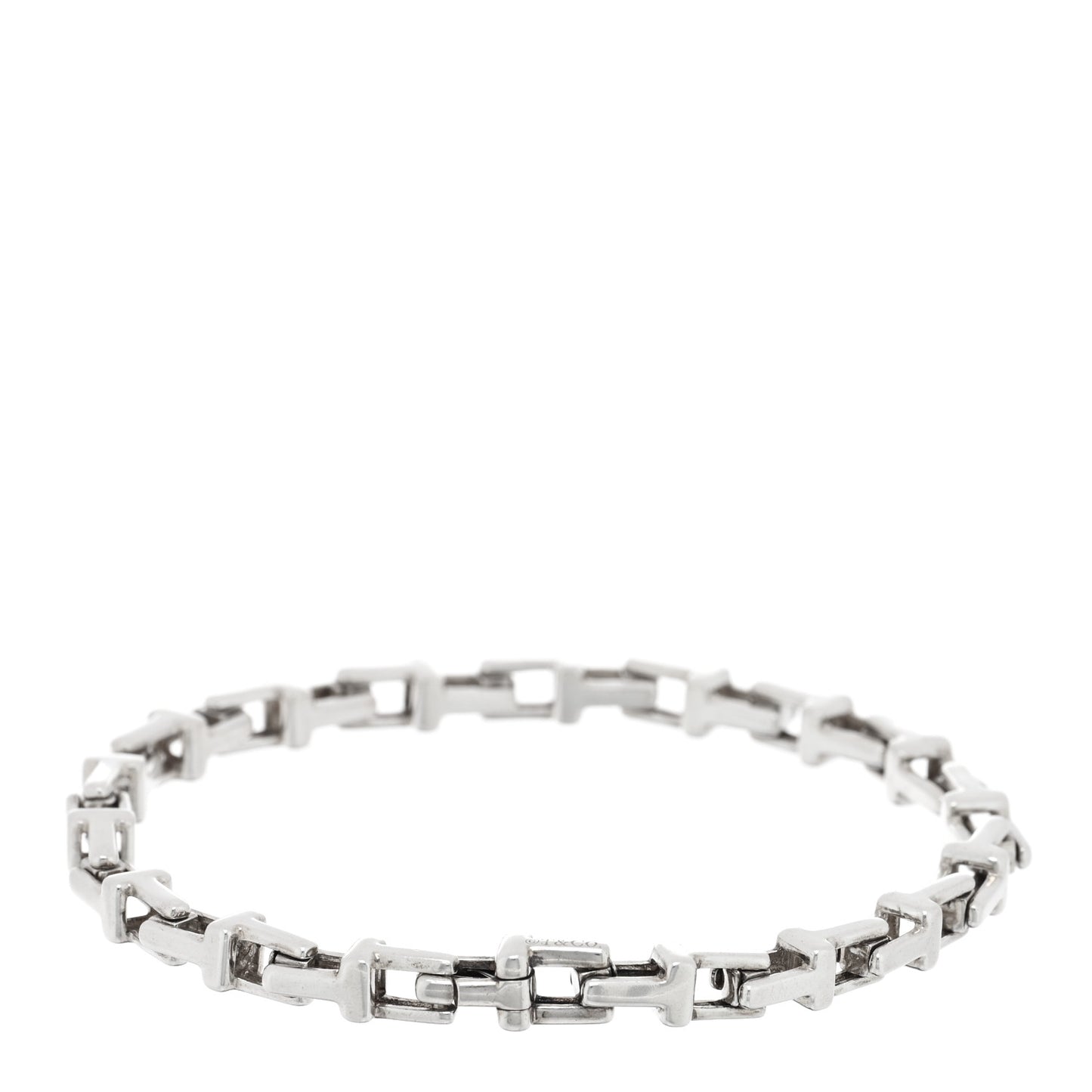 Sterling Silver T Link Chain Bracelet