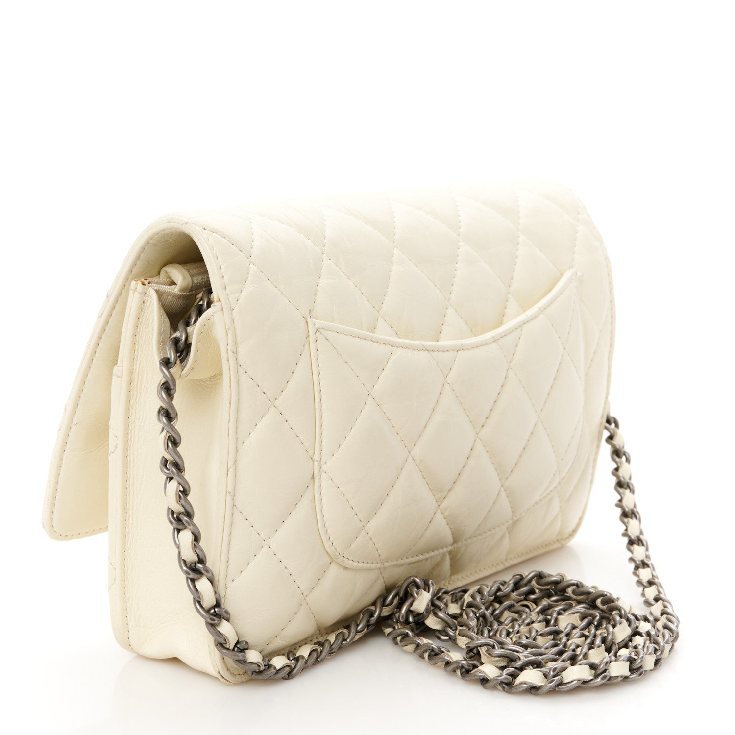 Chanel Aged Calfskin Quilted Reissue Wallet On Chain WOC White 3 of 15
