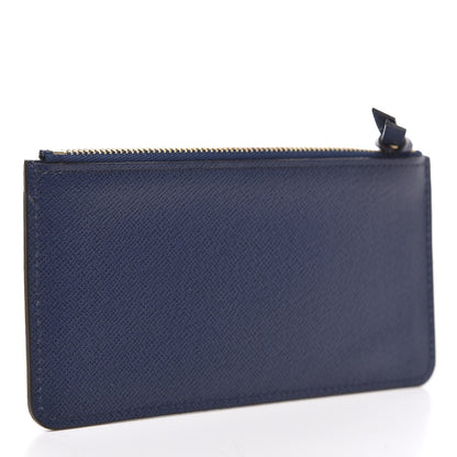 Louis Vuitton Calfskin Jeanne Wallet Zippered Insert Dark Blue 3 of 6