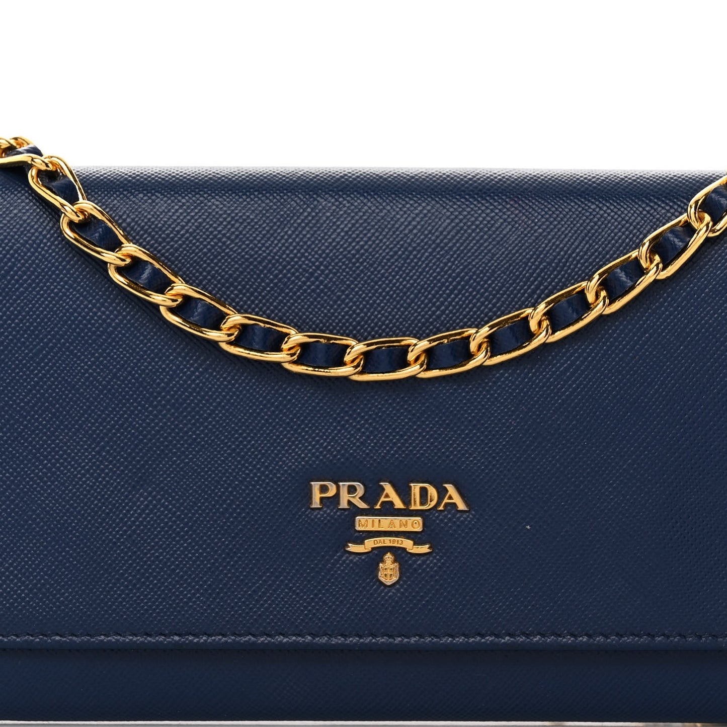 Saffiano Metal Oro Chain Wallet Bleuette