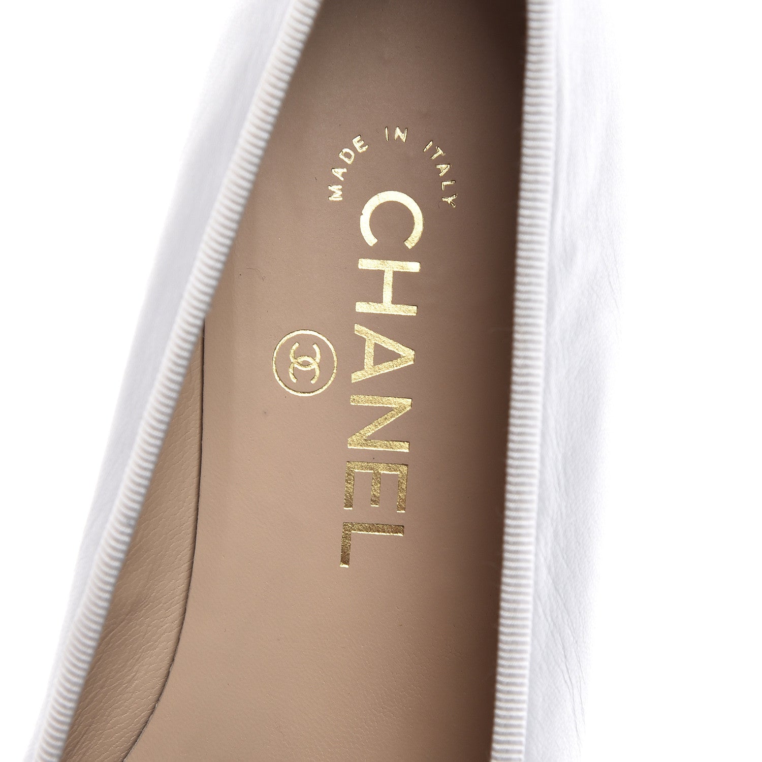 Chanel Lambskin Cap Toe Ballerina Flats 38 White Black 9 of 16