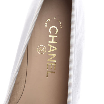 Chanel Lambskin Cap Toe Ballerina Flats 38 White Black 9 of 16