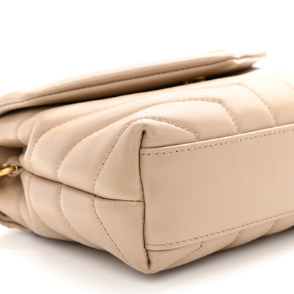 Saint Laurent Calfskin Y Quilted Monogram Toy Loulou Crossbody Bag Dark Beige 10 of 11