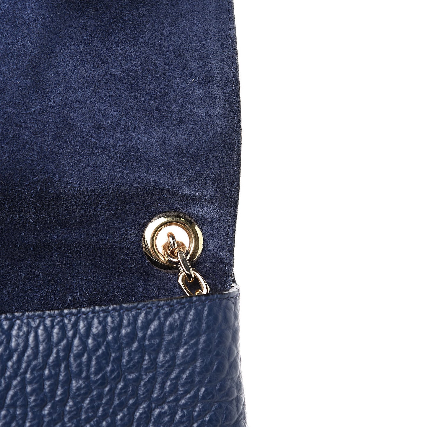 Signature Grain Large Mildenhall Shoulder Bag Blue Carbon