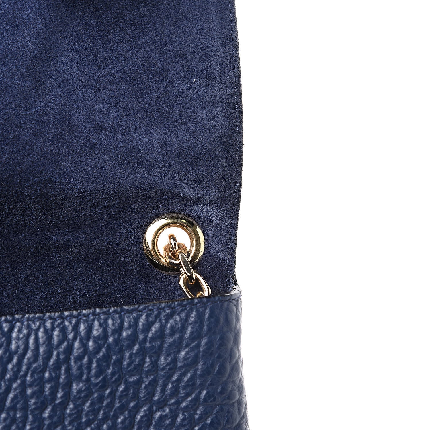 Burberry Signature Grain Large Mildenhall Shoulder Bag Blue Carbon 14 of 15