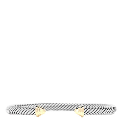 David Yurman Sterling Silver 14K Yellow Gold 5mm Cable Classics Bracelet 1 of 4