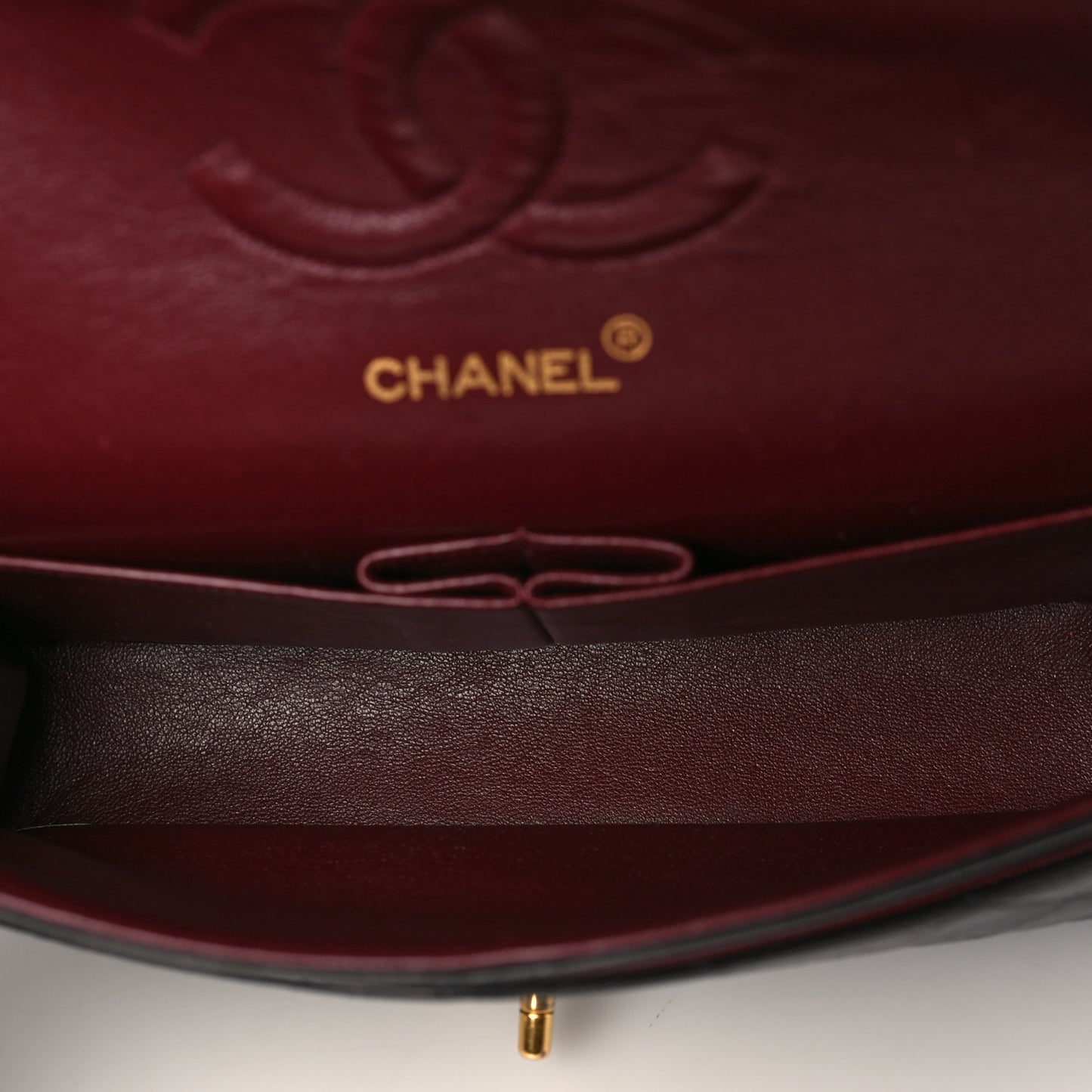Lambskin Quilted Medium Double Flap Black
