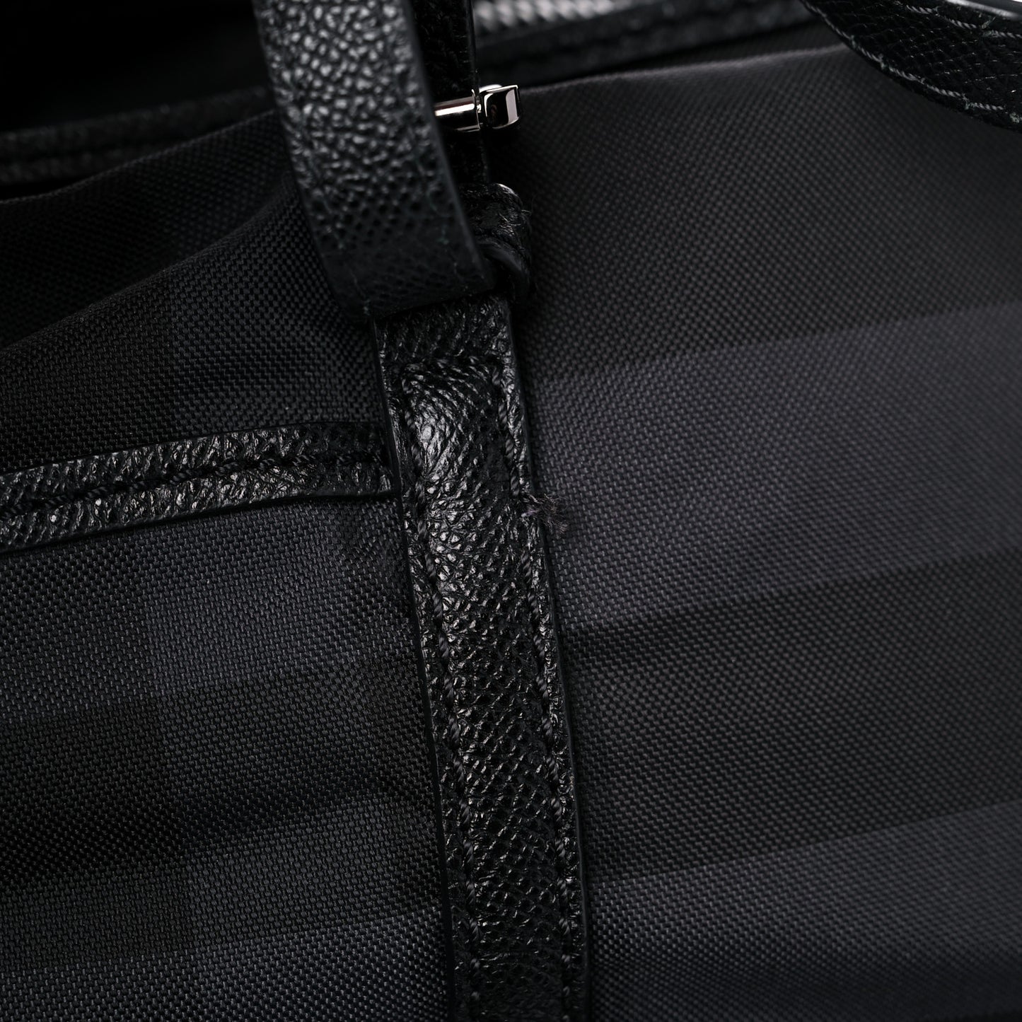 Nylon House Check Diaper Bag Black