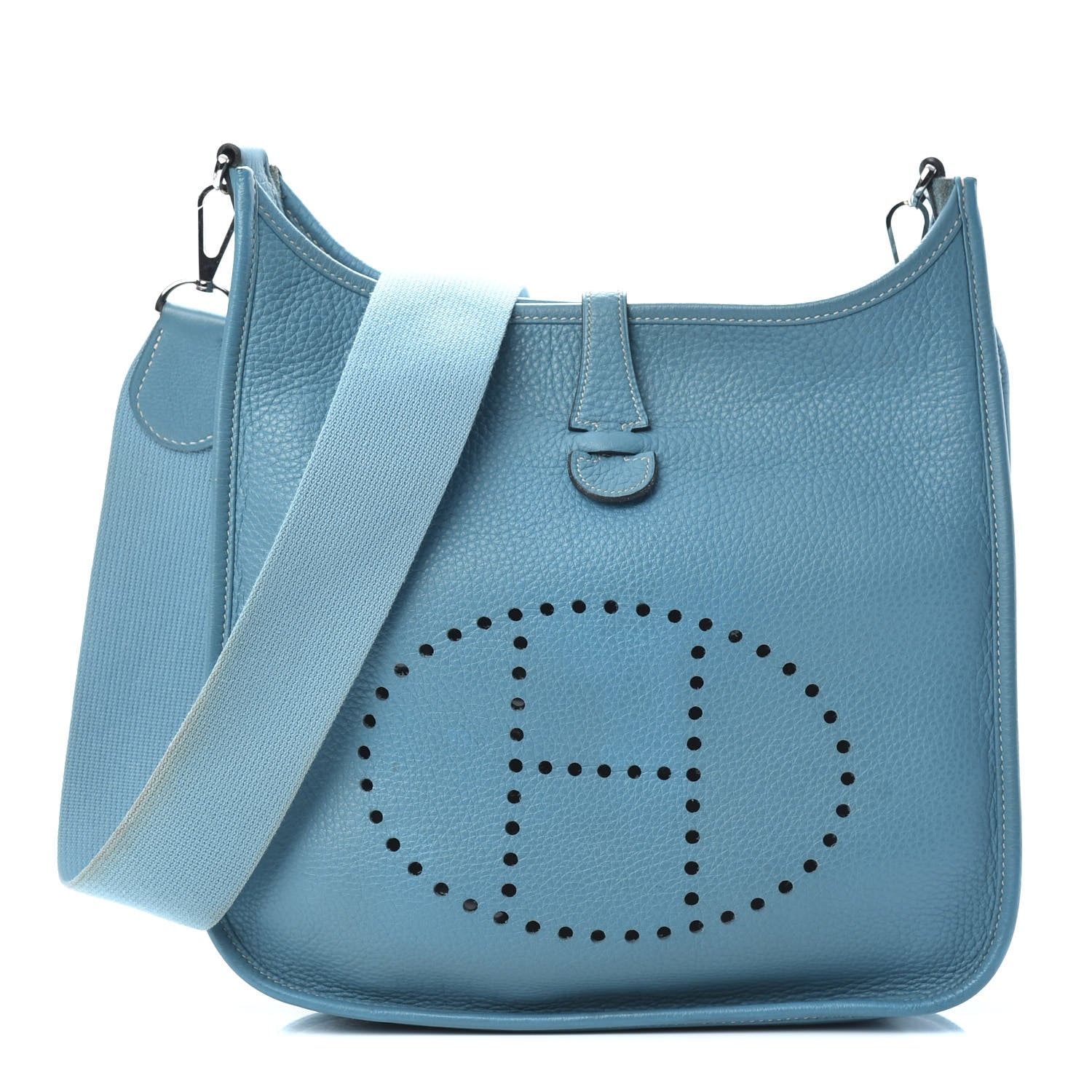 Hermes Taurillon Clemence Evelyne II PM Blue Jean 1 of 14