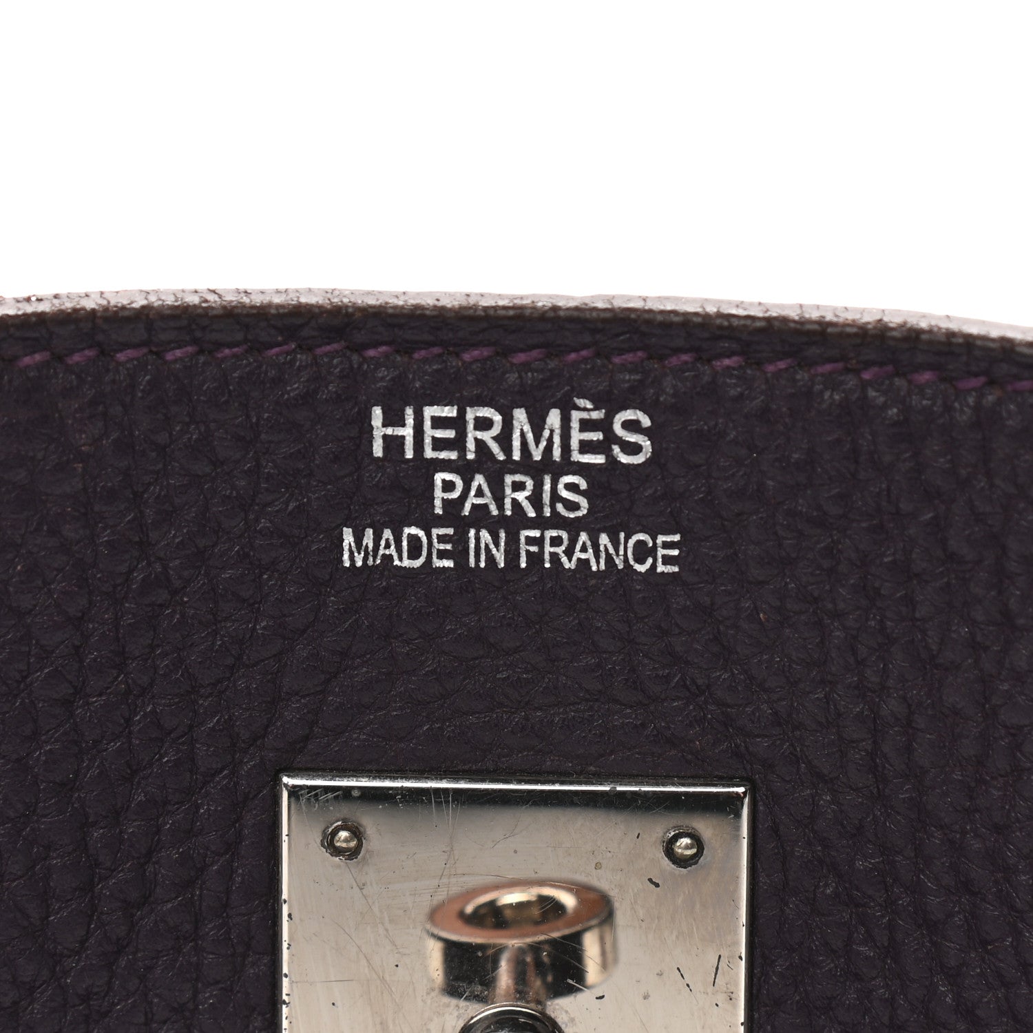 Hermes Taurillon Clemence Birkin 40 Raisin 6 of 17