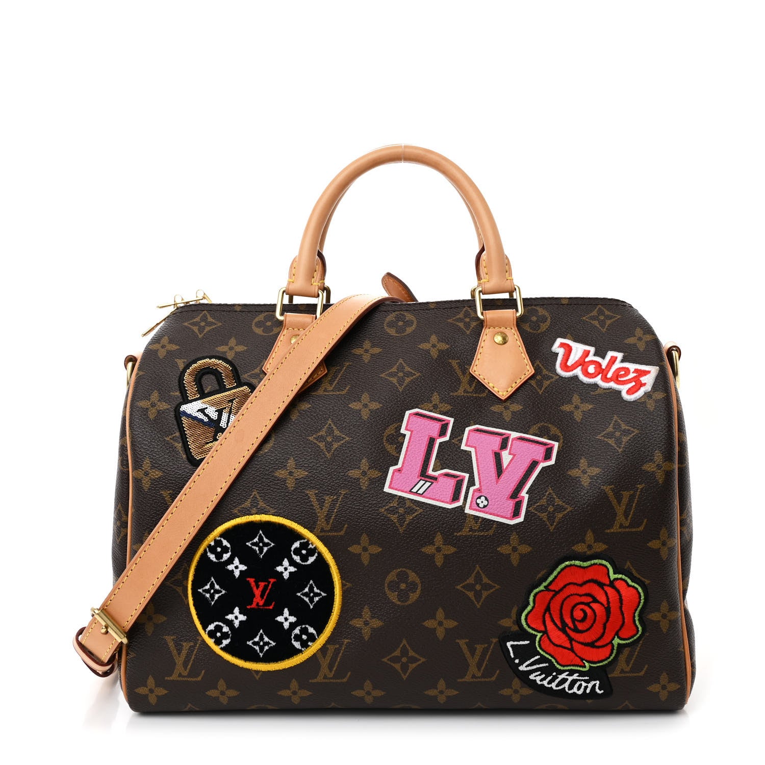 Louis Vuitton Monogram Patches Speedy Bandouliere 30 1 of 11