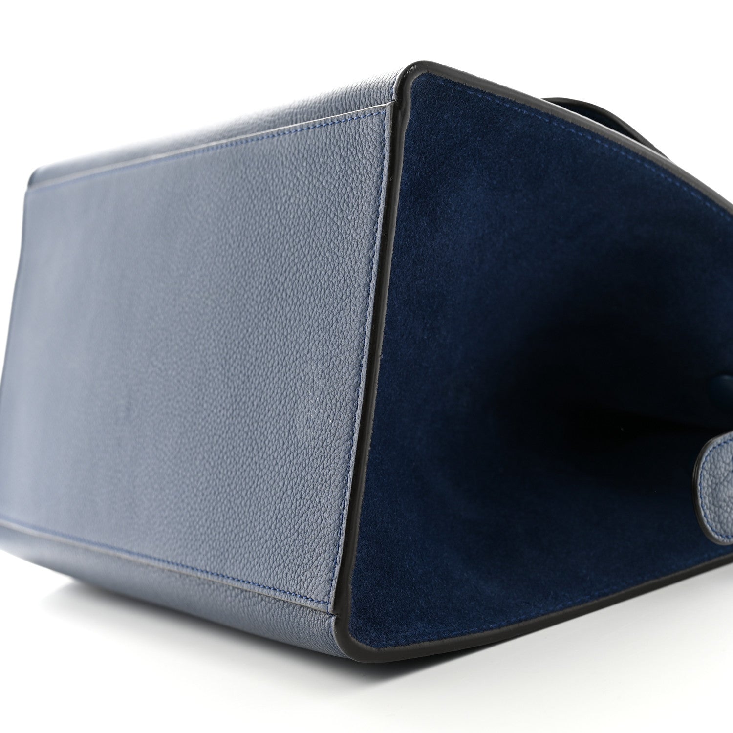 Celine Drummed Calfskin Suede Medium Trapeze Ocean Bue 9 of 12