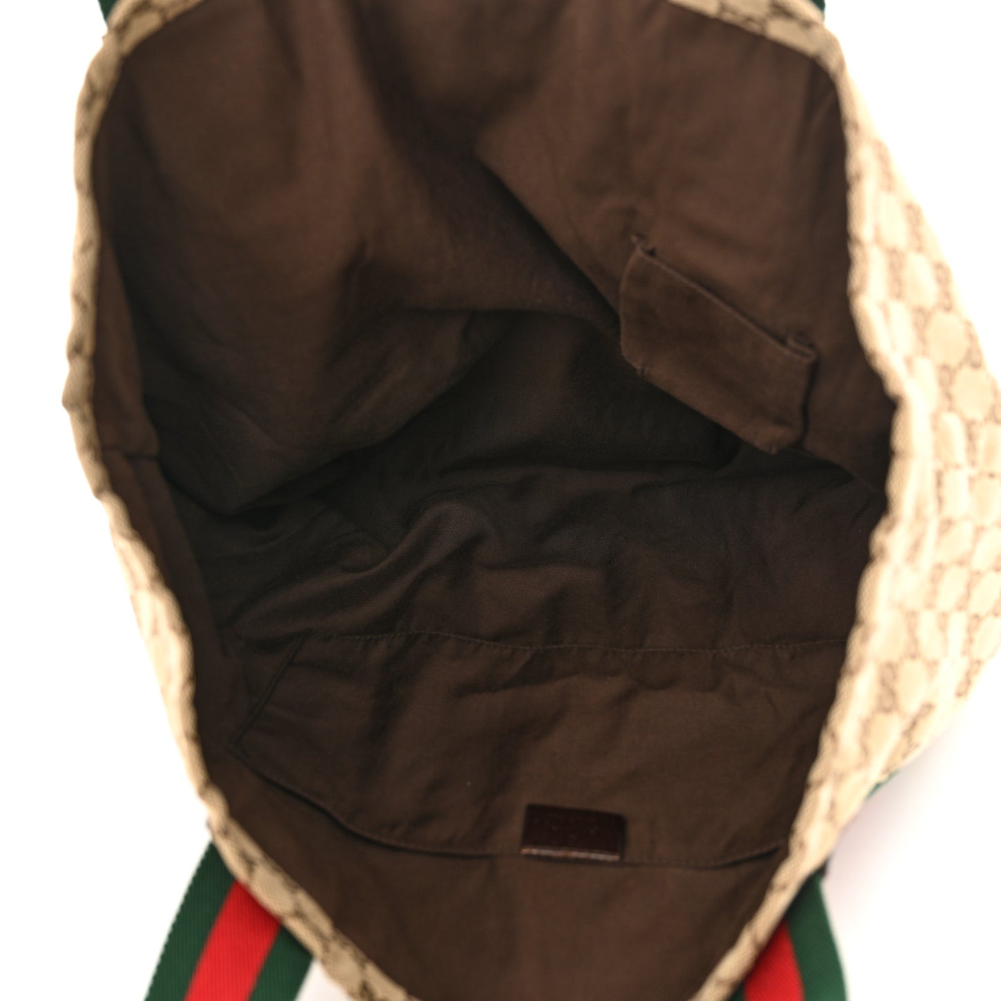 GG Monogram Medium Web Handle Vertical Tote Dark Brown