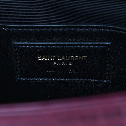 Saint Laurent Calfskin Crocodile Embossed Medium Classic Monogram Kate Tassel Satchel Dark Red 7 of 7