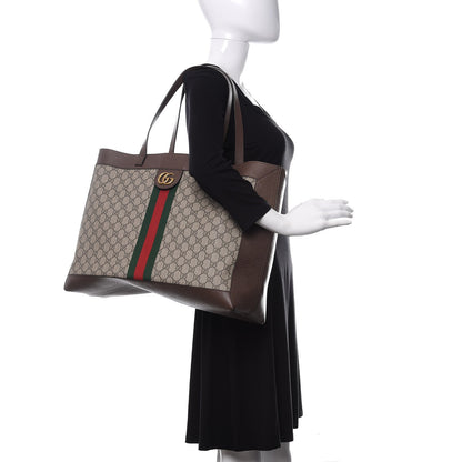 Gucci GG Supreme Monogram Web Ophidia Tote Brown 2 of 10
