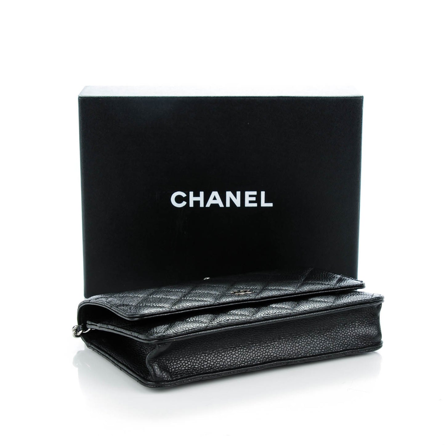 Caviar Quilted Wallet On Chain WOC Black