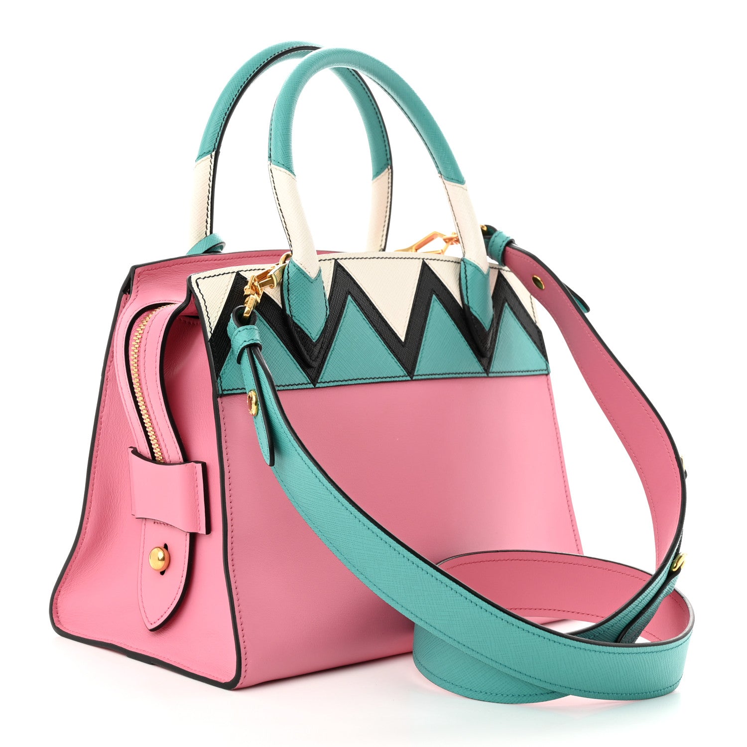 Prada City Calf Saffiano Medium Esplanade Tote Begonia Giad 3 of 12