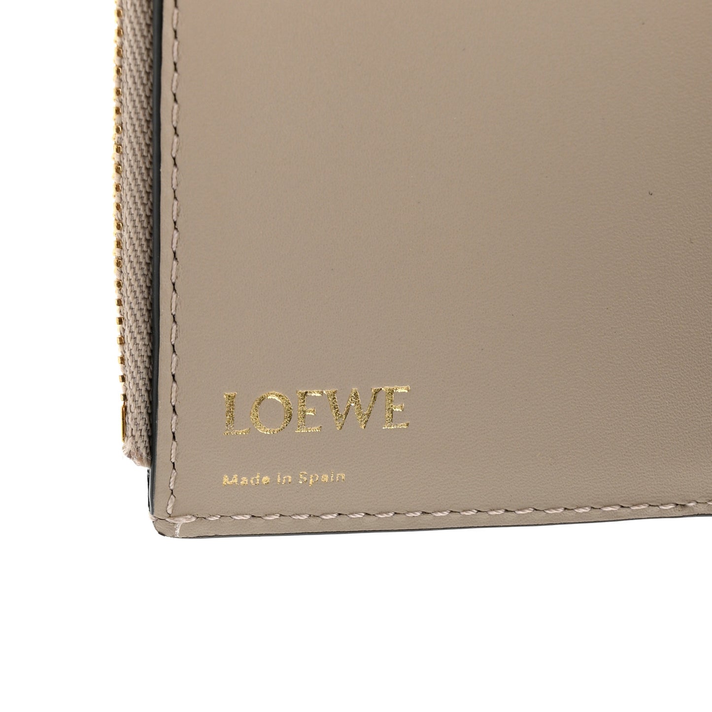 Calfskin Embossed Small Wallet Light Oat