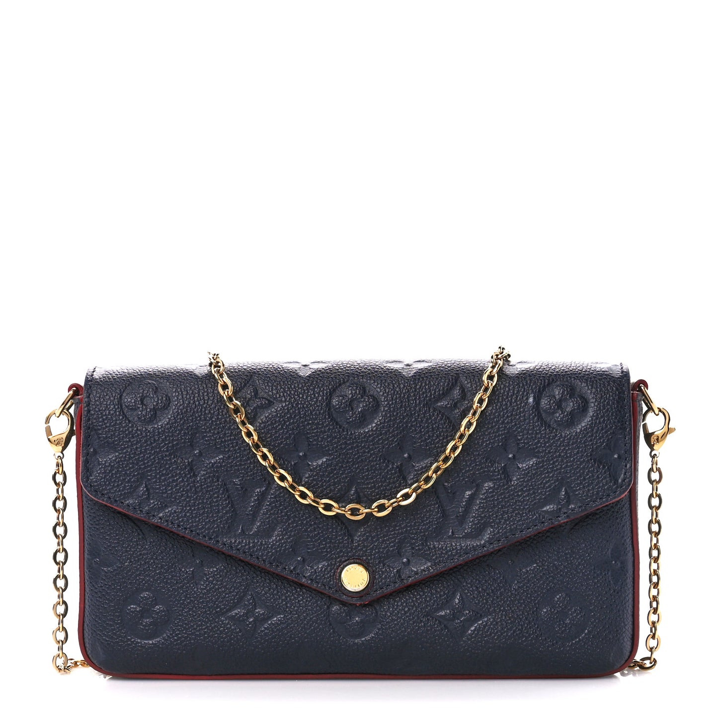 Empreinte Pochette Felicie Chain Wallet Marine Rouge
