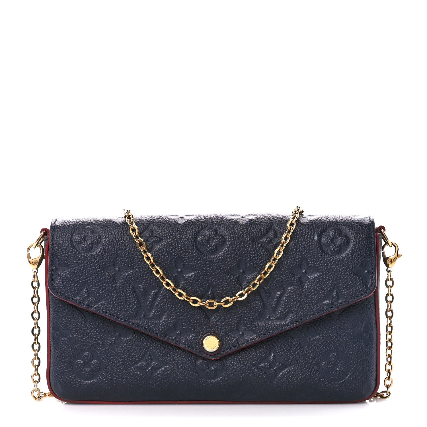 Louis Vuitton Empreinte Pochette Felicie Chain Wallet Marine Rouge 3 of 17