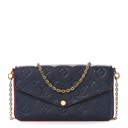 Louis Vuitton Empreinte Pochette Felicie Chain Wallet Marine Rouge 3 of 17