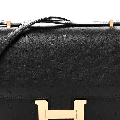 Hermes Ostrich Constance 18 Black 9 of 12