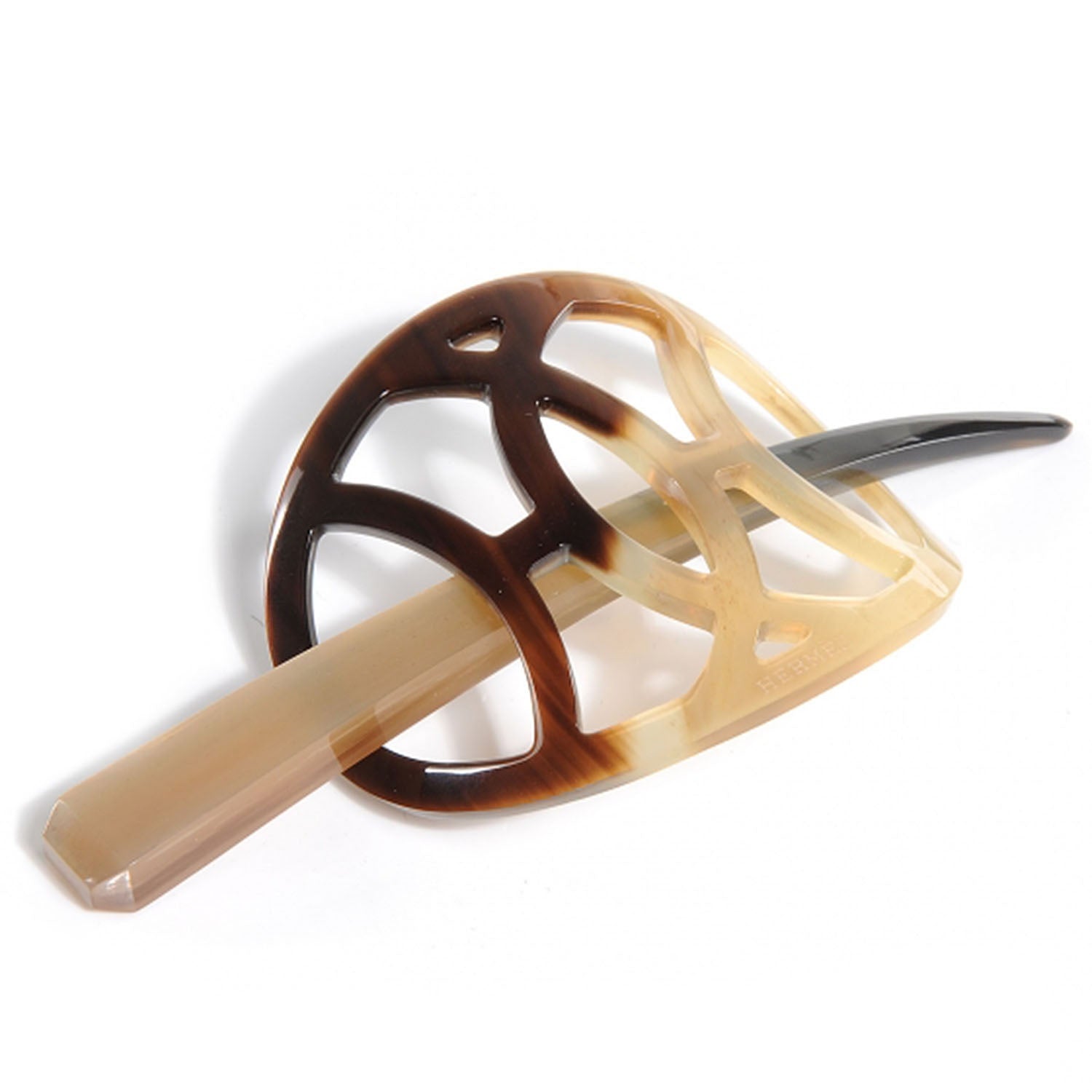 Hermes Buffalo Horn Lift PM Curved Hair Barrette 1 of 4
