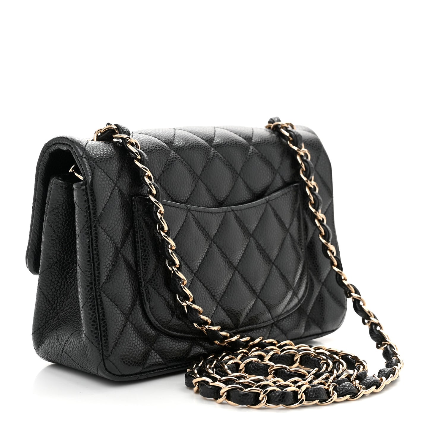 Caviar Quilted Mini Rectangular Flap Black