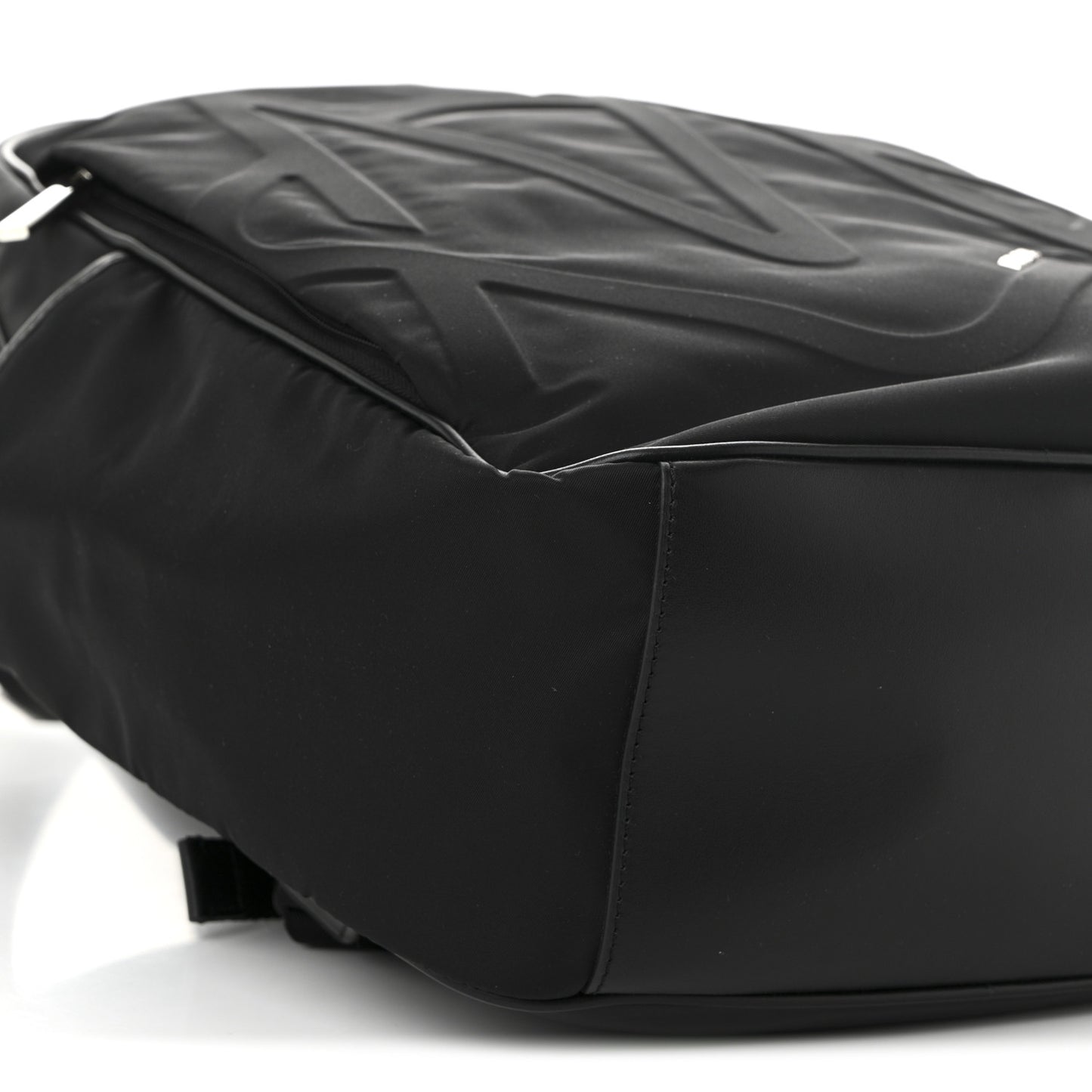 Nylon Calfskin Signature Backpack Black