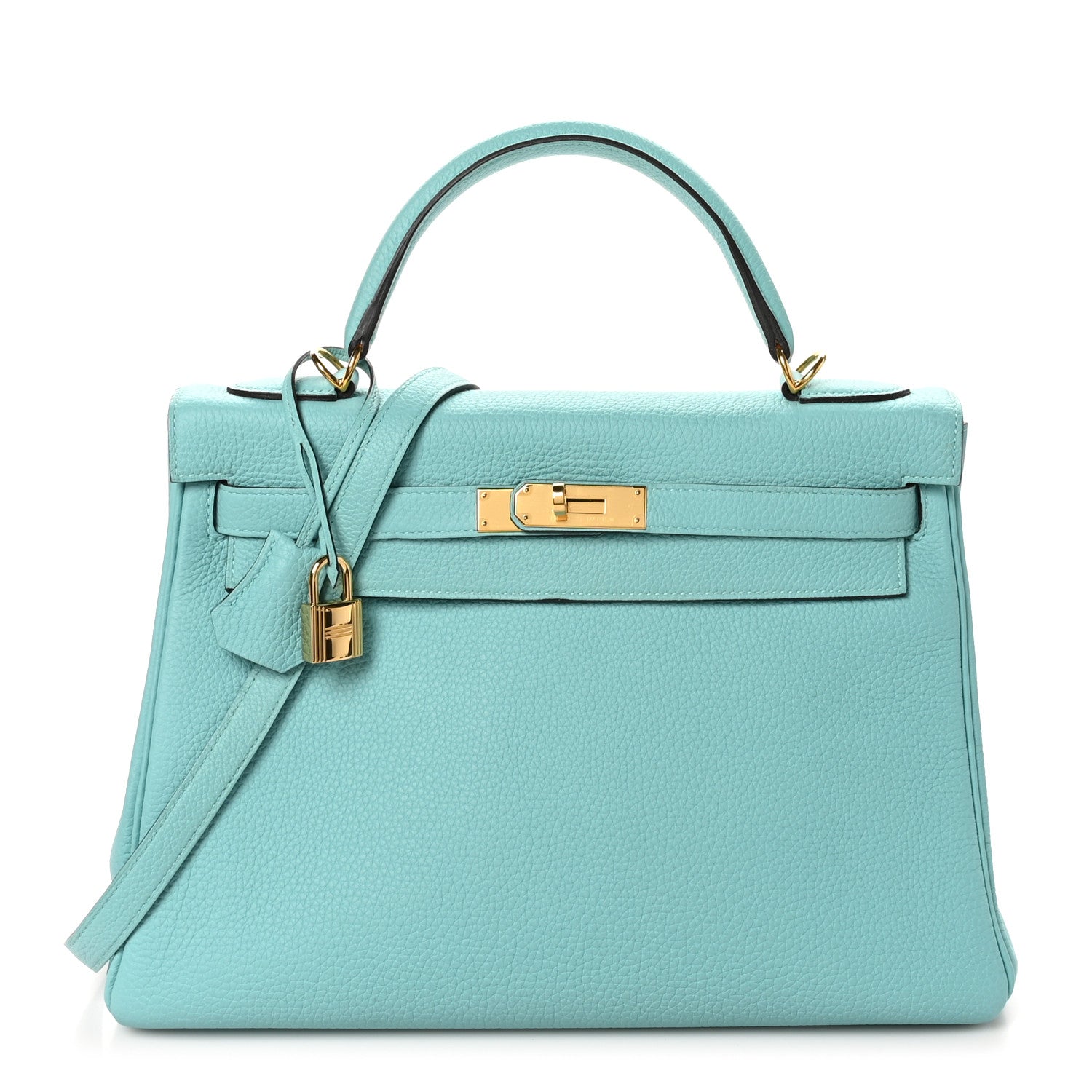 Hermes Togo Kelly Retourne 32 Bleu Atoll 1 of 10