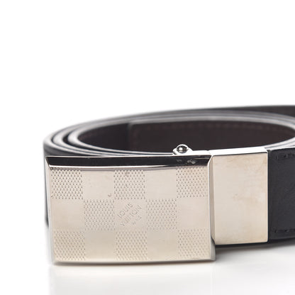 Louis Vuitton Calfskin 30mm Reversible Belt 90 36 Black Dark Brown 7 of 9