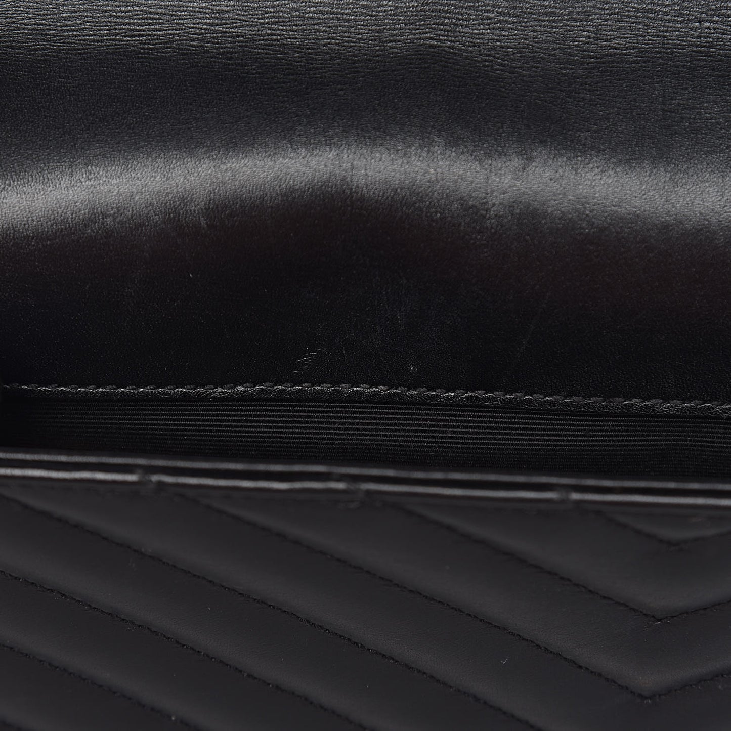 Smooth Calfskin Matelasse Chevron Large Monogram Satchel Black