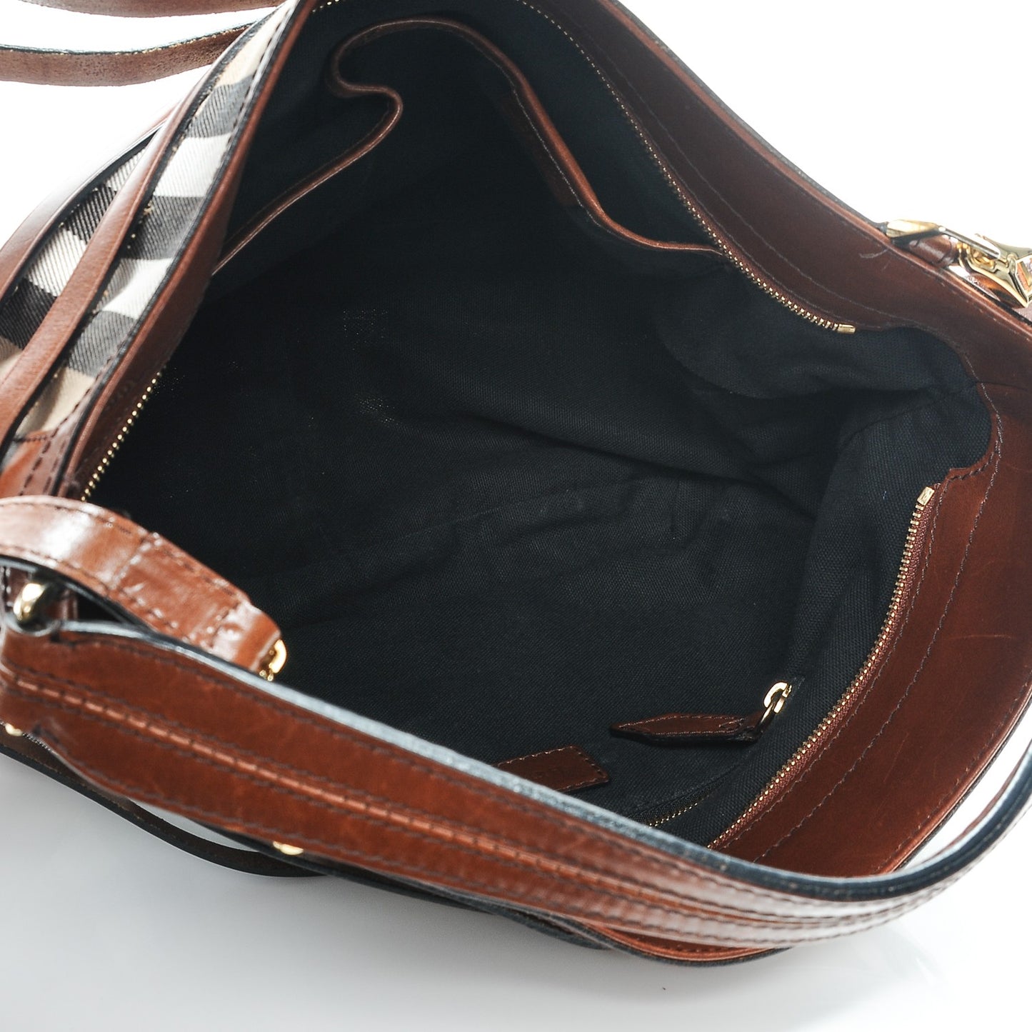 House Check Bridle Calfskin Medium Gosford Hobo Dark Tan