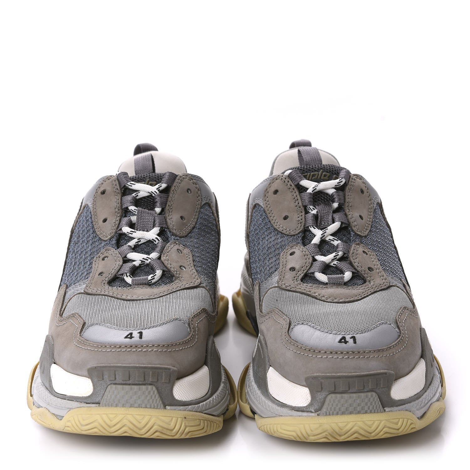 Balenciaga Fabric Mesh Mens Triple S Sneakers 41 Beige Bleu Gray 2 of 10
