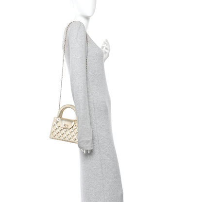 Chanel Metallic Shiny Aged Calfskin Quilted Nano Kelly Shopper Gold 2 of 12