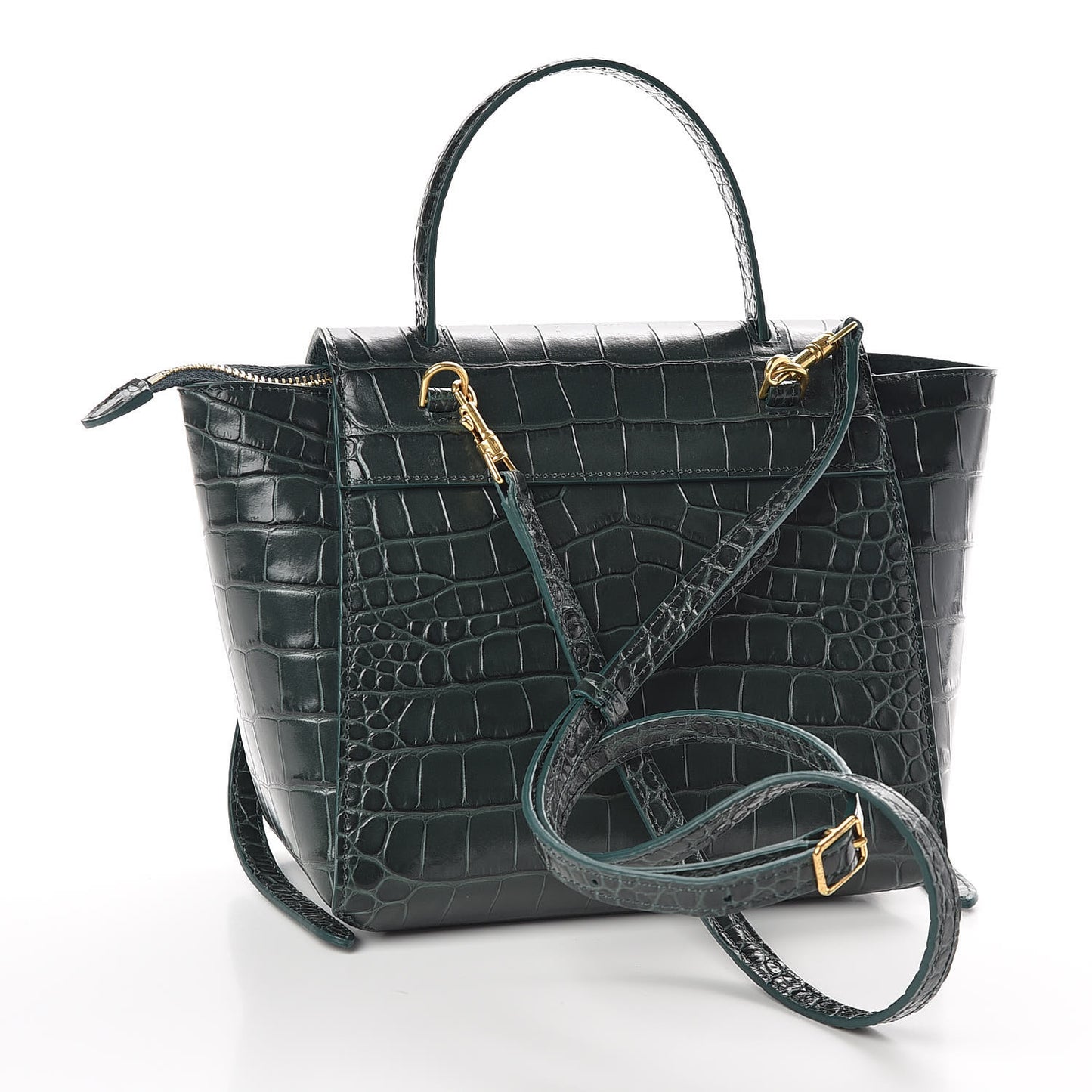 Calfskin Crocodile Embossed Nano Belt Bag Amazone