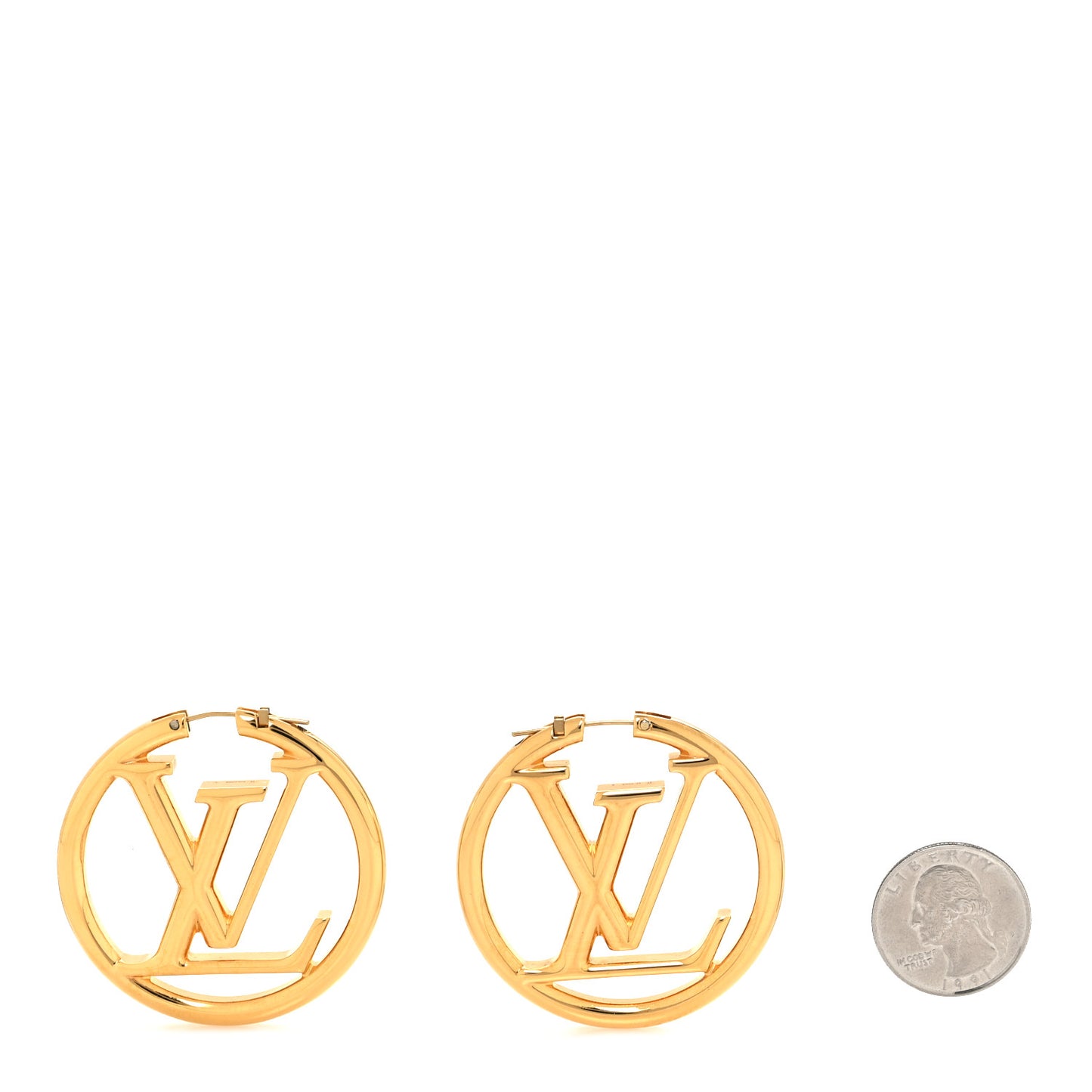 Metal Louise Hoop Earrings Gold