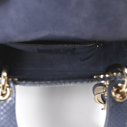 Christian Dior Snakeskin Mini Lady Dior Blue 5 of 9