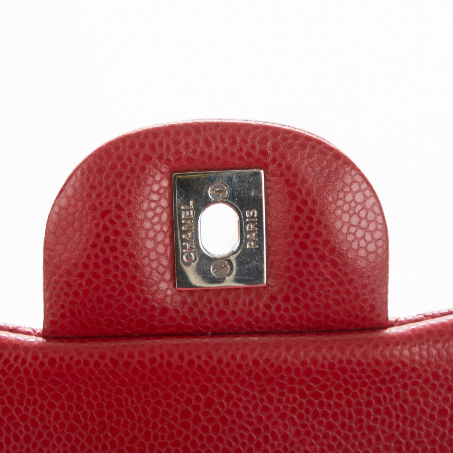 Caviar Quilted Jumbo Double Flap Red