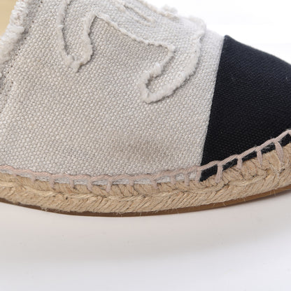 Chanel Linen CC Espadrilles 37 Beige Black 11 of 17