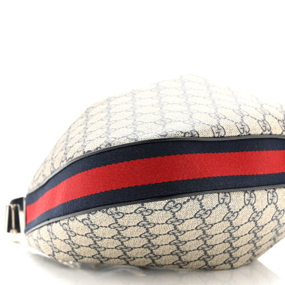 Gucci GG Supreme Monogram Textured Calfskin Web Large Attache Shoulder Bag Beige Blue 9 of 11