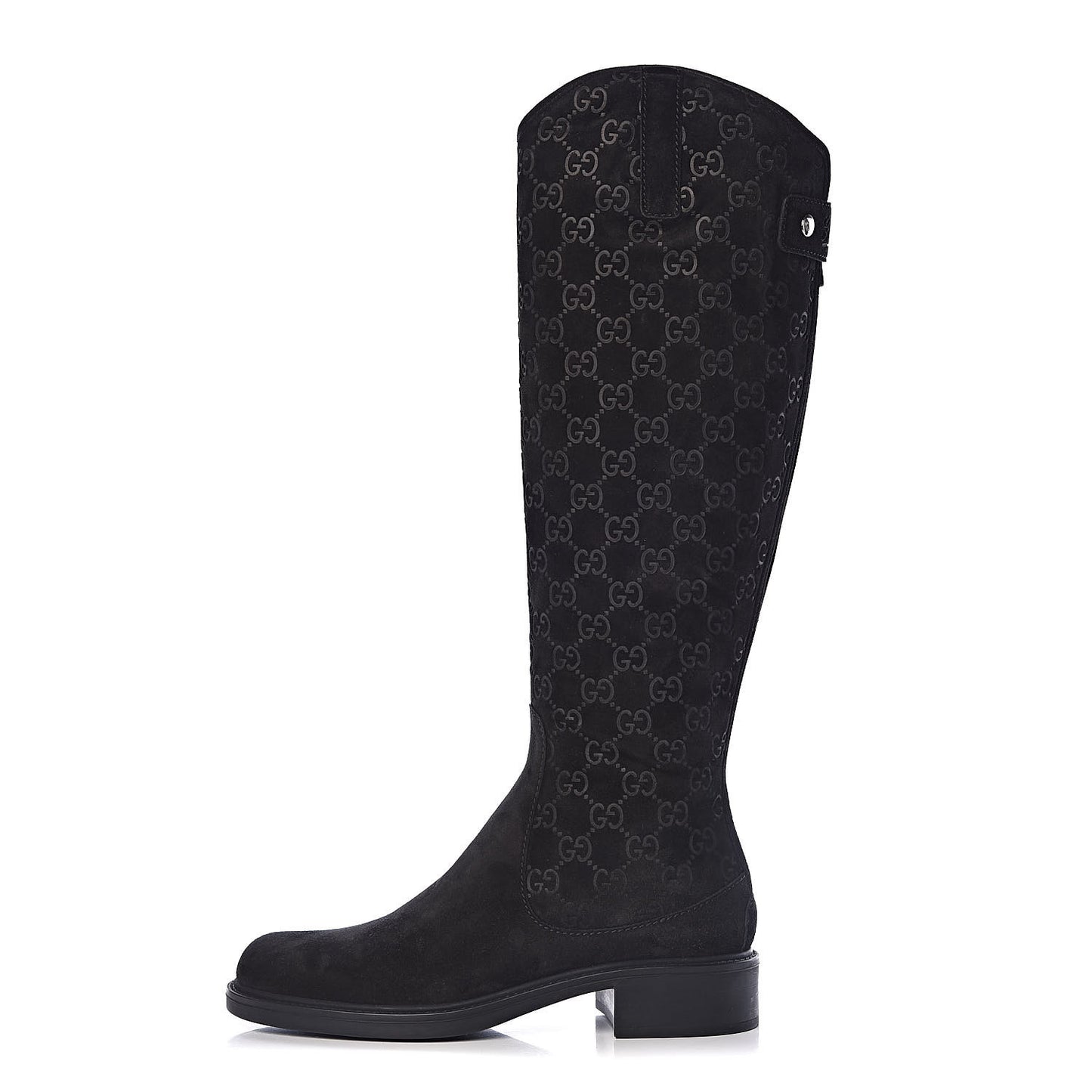 Suede Softy GG Knee High Riding Boots 37 Black