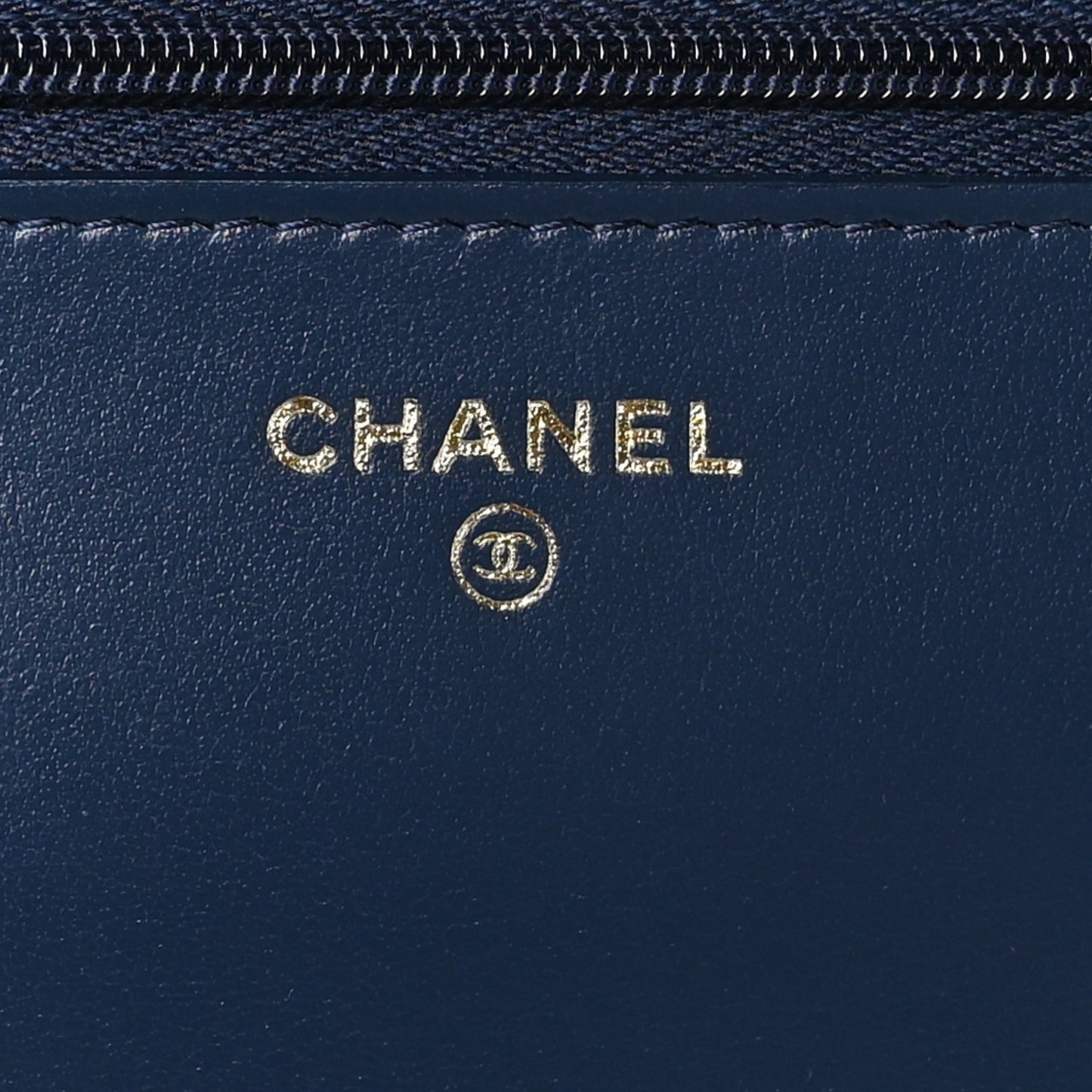 Denim Printed Wallet On Chain WOC Dark Blue