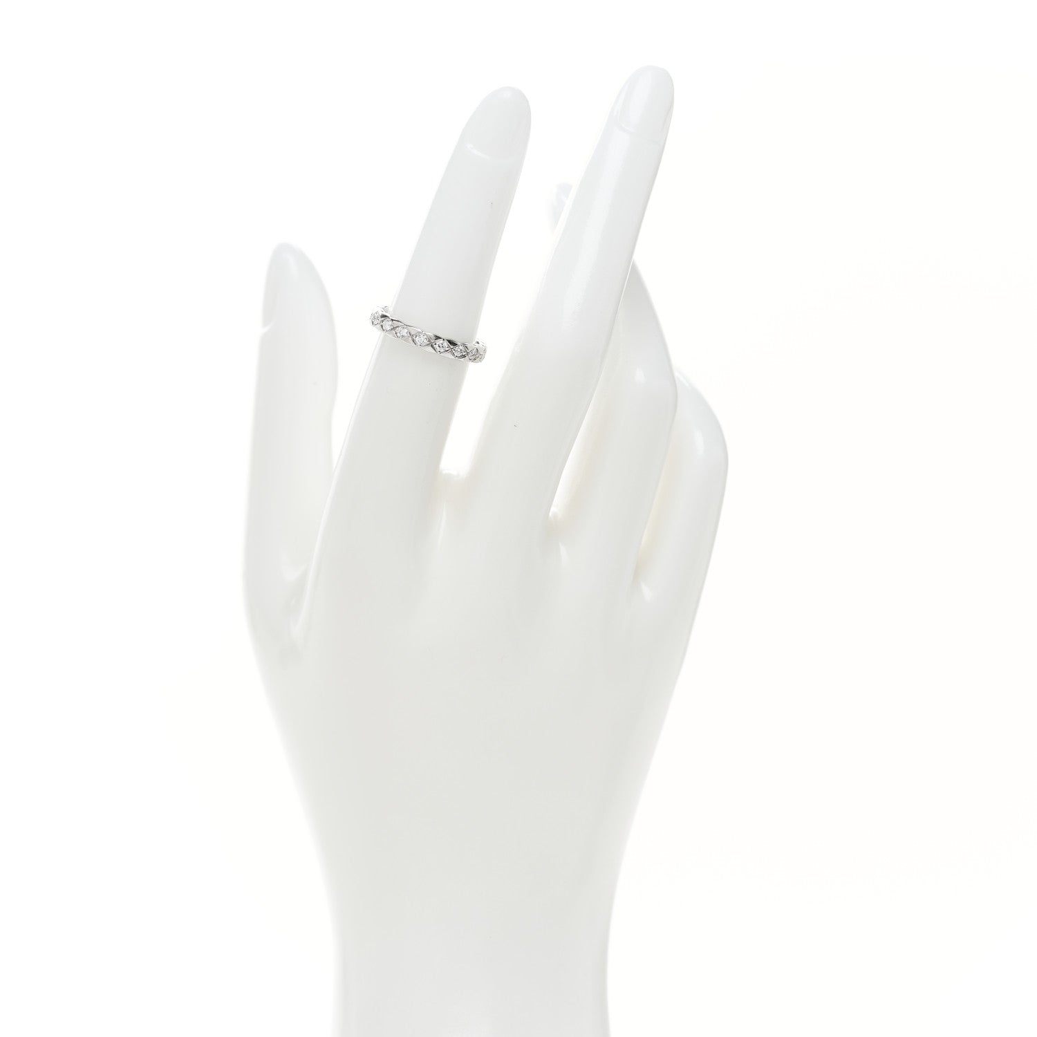 Chanel 18K White Gold Diamond Mini Coco Crush Ring 51 5.75 2 of 5