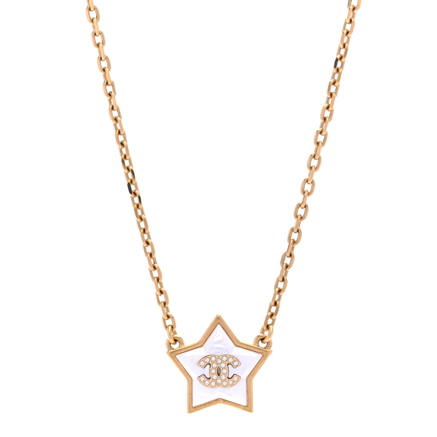 Pearl CC Star Necklace Gold