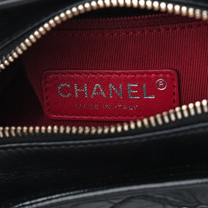 Chanel Aged Calfskin Quilted Small Gabrielle Hobo Black 6 of 9