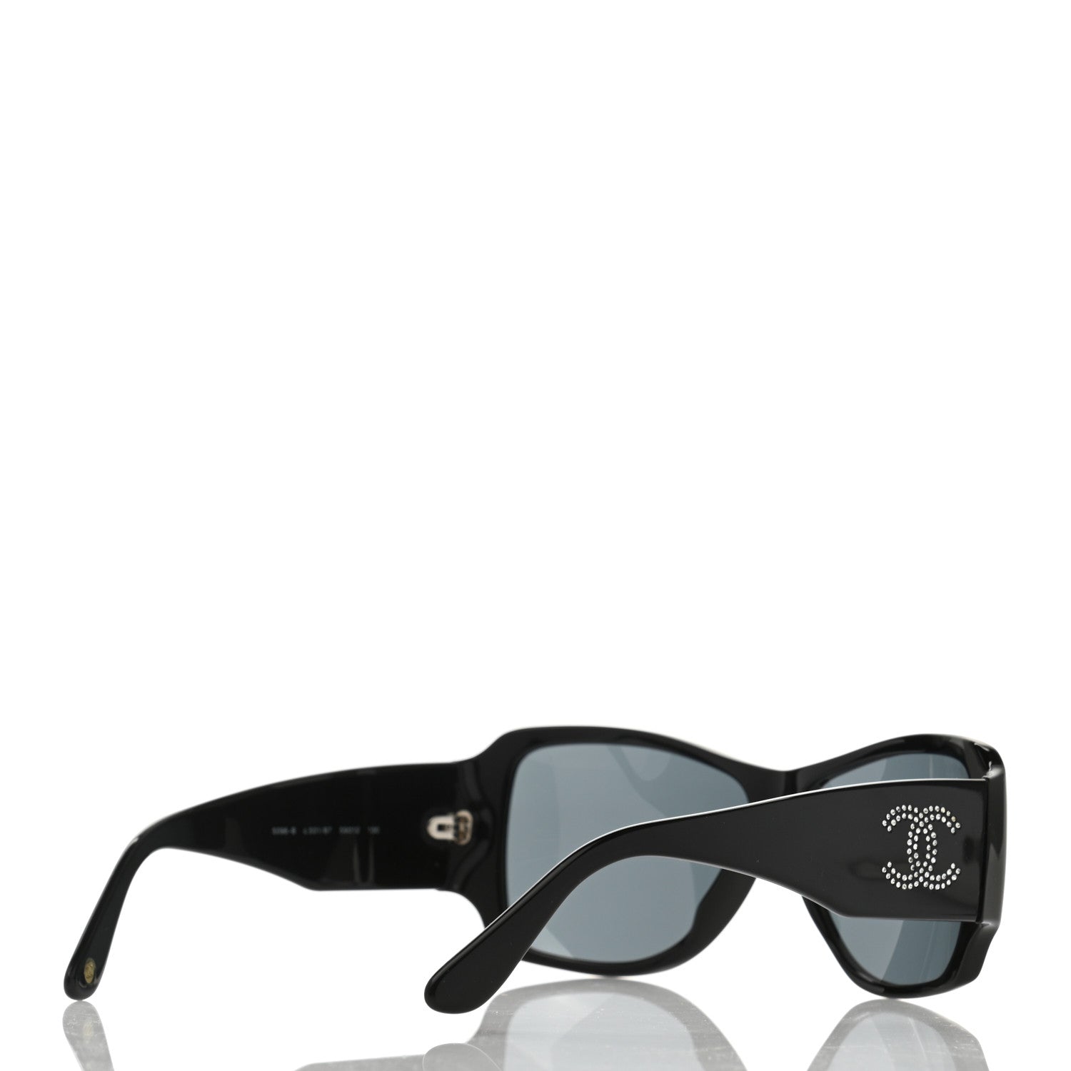 Chanel Black Crystal CC Logo Sunglasses 5096-B Black 4 of 8