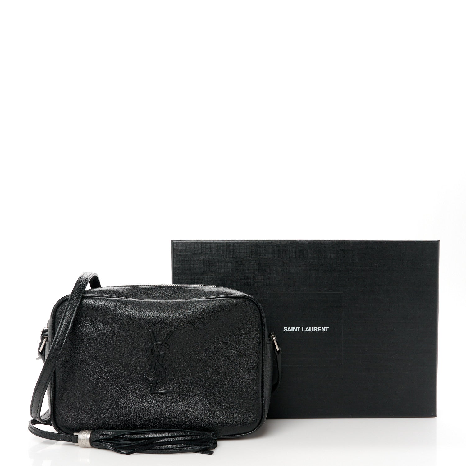 Saint Laurent Lambskin Monogram Small Lou Camera Bag Black 12 of 12